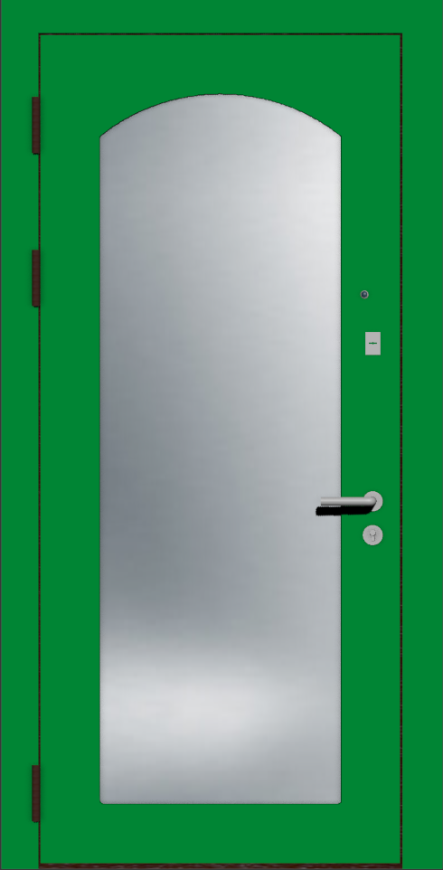 Зеленая дверь с зеркалом